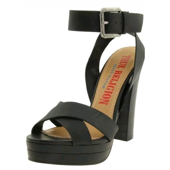 NEW Sz 6 True Religion Ankle Strap Heels - Picture 1 of 6